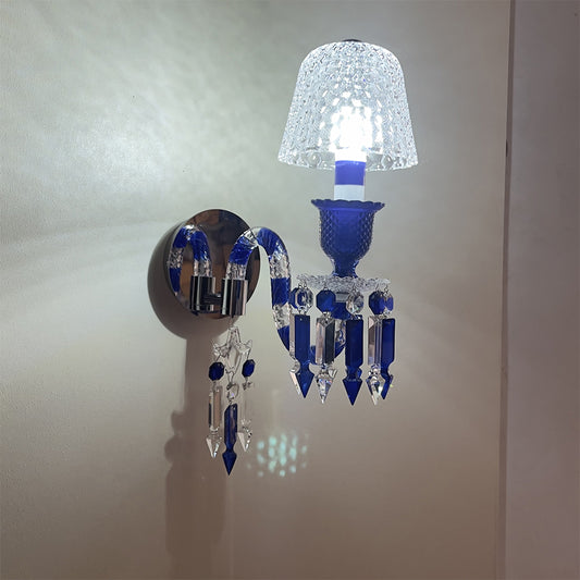 Luxury Blue Crystal Mesh Wall Sconce – 1-Light, 2-Light or 3-Light