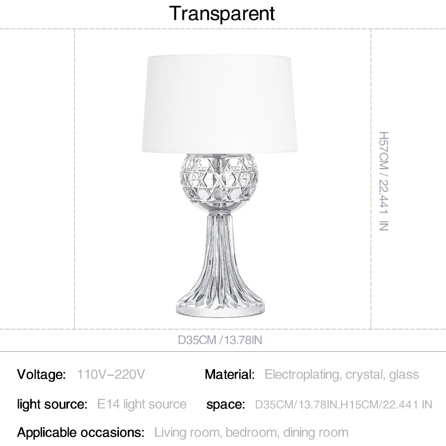 Deep Blue Crystal Table Lamp