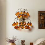 Amber Purple Crystal Teardrop Wall Sconce Pendant Light