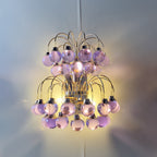 Amber Purple Crystal Teardrop Wall Sconce Pendant Light