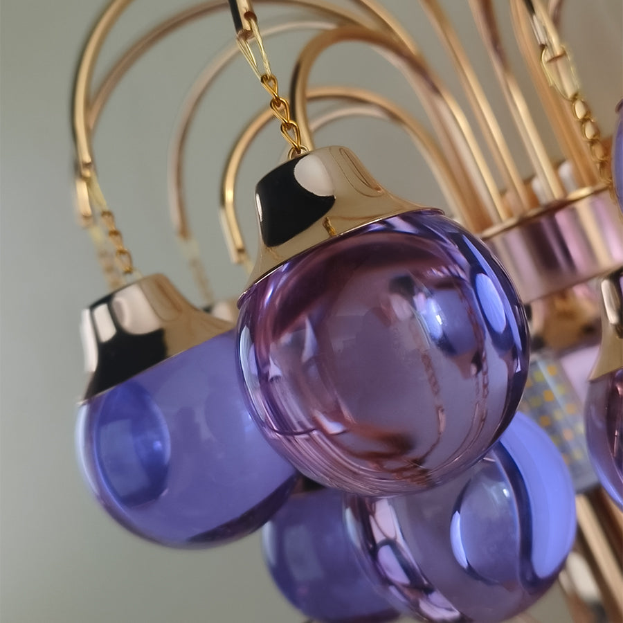 Amber Purple Crystal Teardrop Wall Sconce Pendant Light