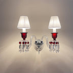Red Crystal Wall Sconce, 1-Light, 2-Light or 3-Light