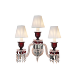 Red Crystal Wall Sconce, 1-Light, 2-Light or 3-Light