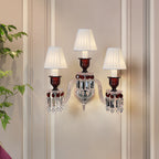 Red Crystal Wall Sconce, 1-Light, 2-Light or 3-Light
