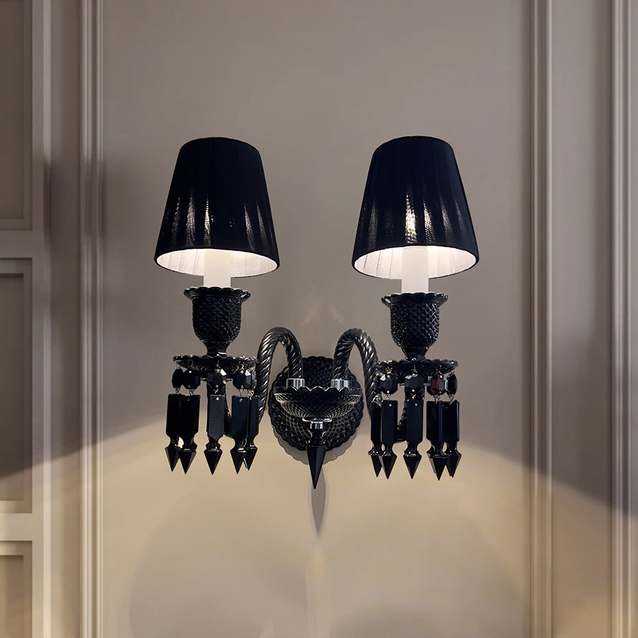 Black Wall Sconce, 2-Light or 3-Light