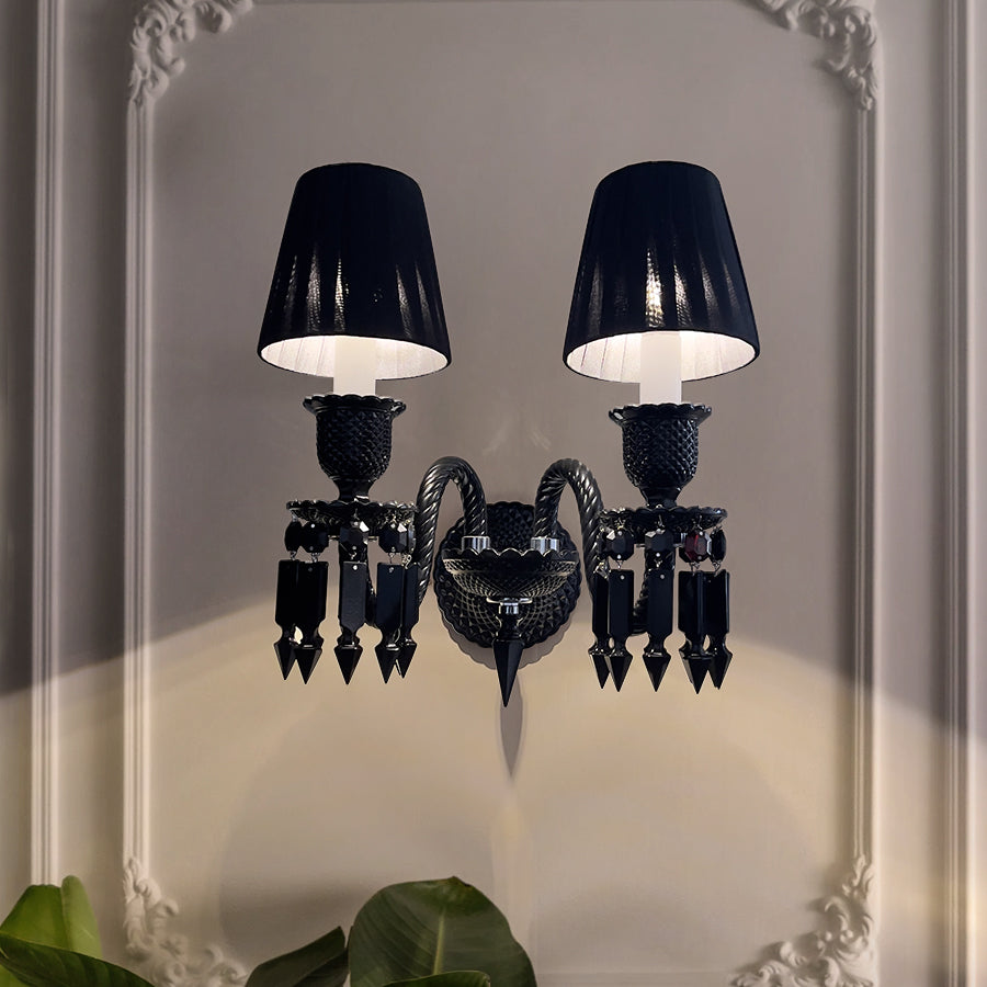 Black Wall Sconce, 2-Light or 3-Light