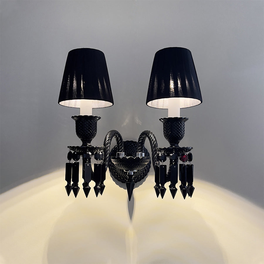 Black Wall Sconce, 2-Light or 3-Light