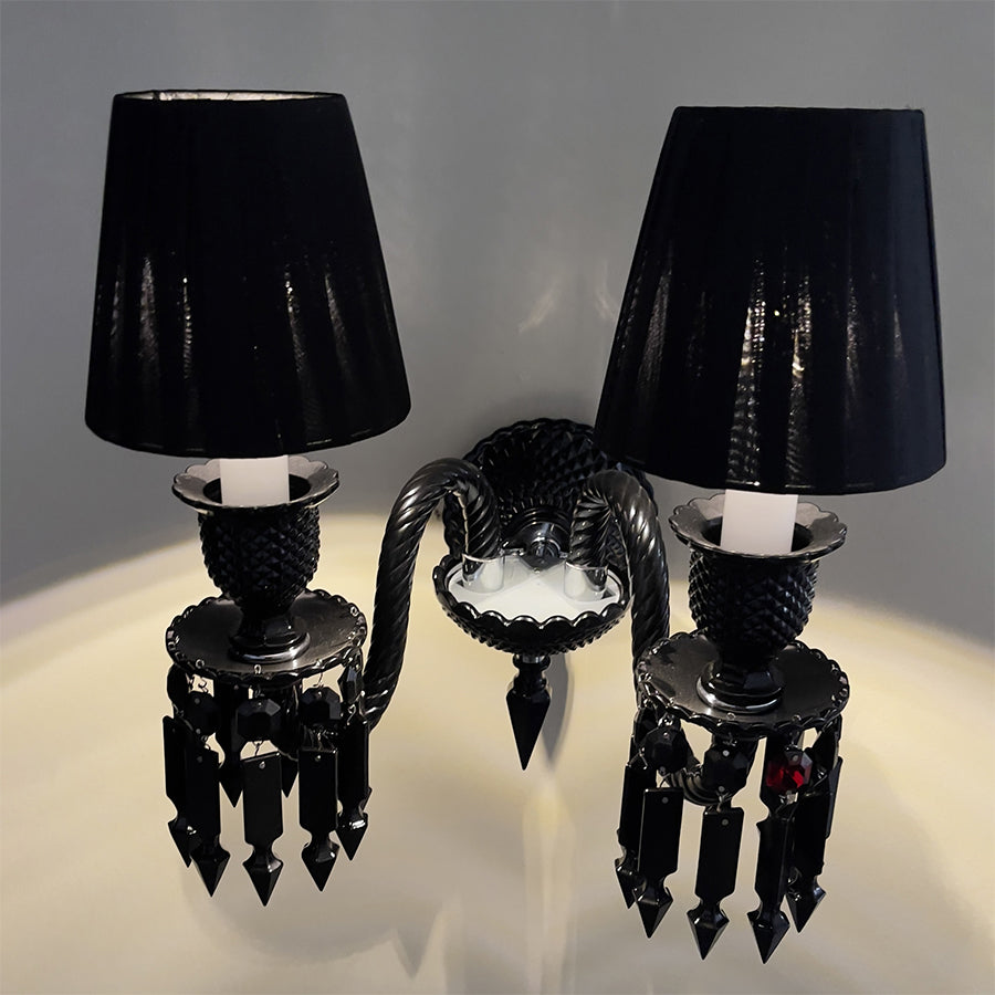 Black Wall Sconce, 2-Light or 3-Light
