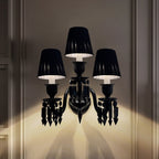 Black Wall Sconce, 2-Light or 3-Light