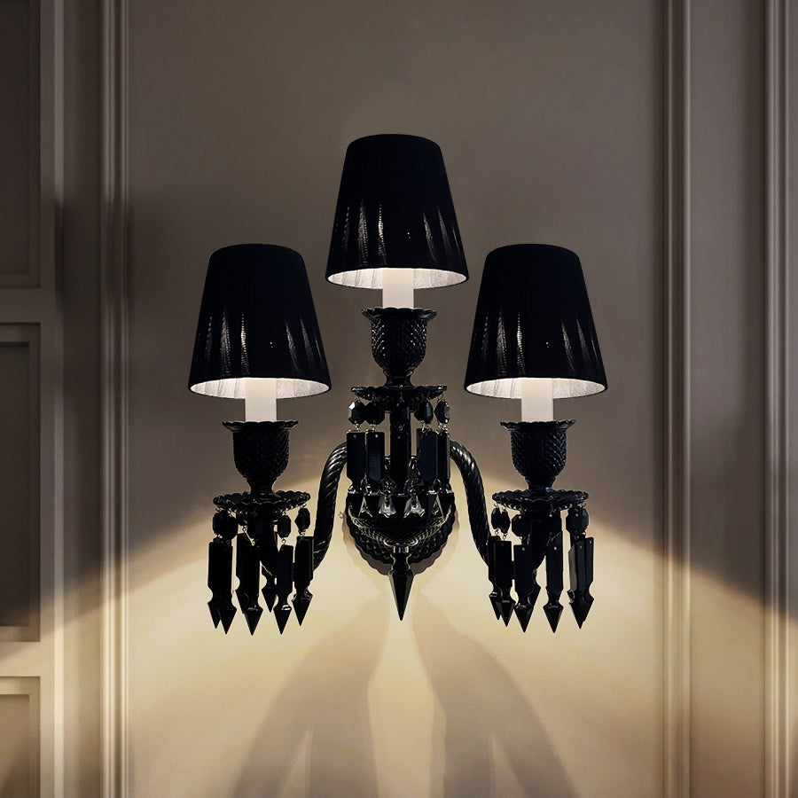 Black Wall Sconce, 2-Light or 3-Light