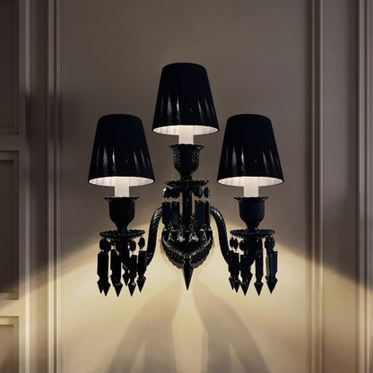 Black Wall Sconce, 2-Light or 3-Light