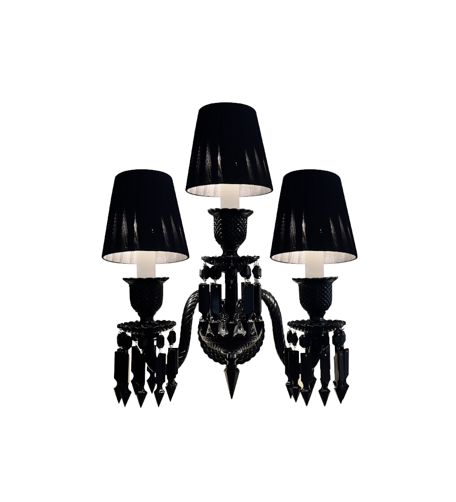 Black Wall Sconce, 2-Light or 3-Light