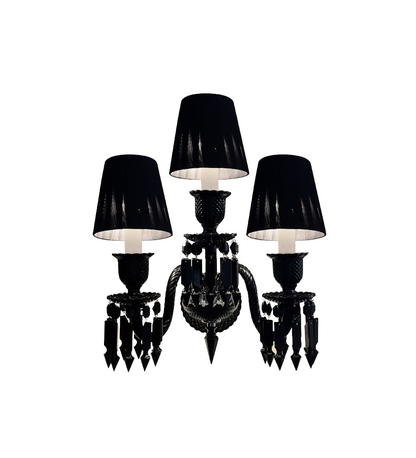 Black Wall Sconce, 2-Light or 3-Light
