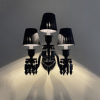 Black Wall Sconce, 2-Light or 3-Light