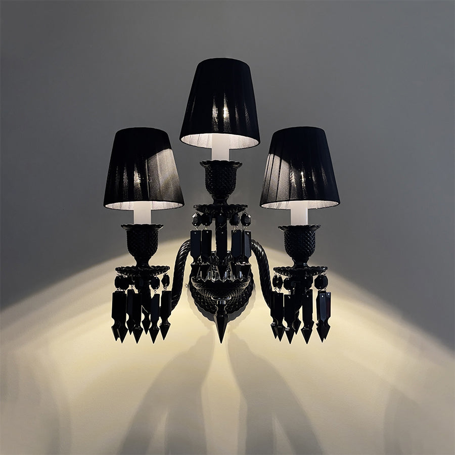 Black Wall Sconce, 2-Light or 3-Light