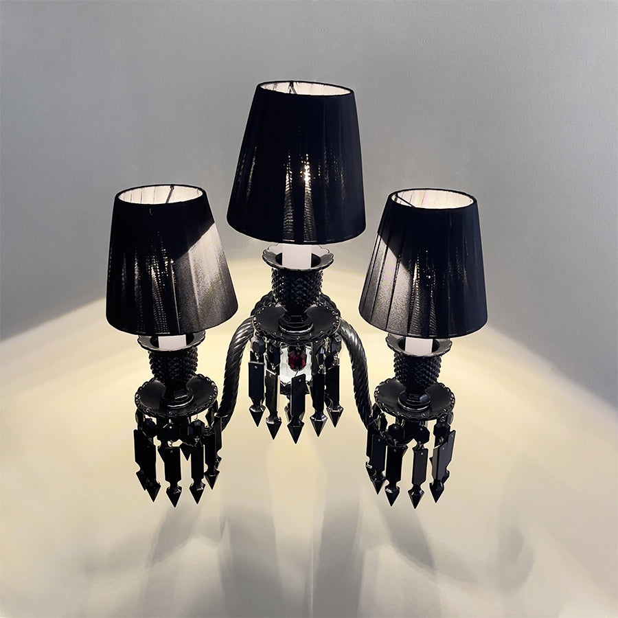 Black Wall Sconce, 2-Light or 3-Light