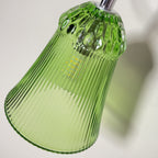 Luxury Ribbed Glass Wall Sconce – Modern Murano Style Chrome Wall Light,Green, Red, Gray, Transparent