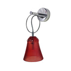 Luxury Ribbed Glass Wall Sconce – Modern Murano Style Chrome Wall Light,Green, Red, Gray, Transparent