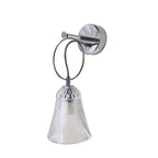 Luxury Ribbed Glass Wall Sconce – Modern Murano Style Chrome Wall Light,Green, Red, Gray, Transparent