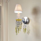 Luxury Amber Crystal Wall Sconce with Gold Finish