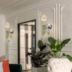 Luxury Amber Crystal Wall Sconce with Gold Finish