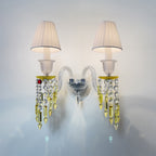 Luxury Amber Crystal Wall Sconce with Gold Finish