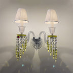 Luxury Amber Crystal Wall Sconce with Gold Finish