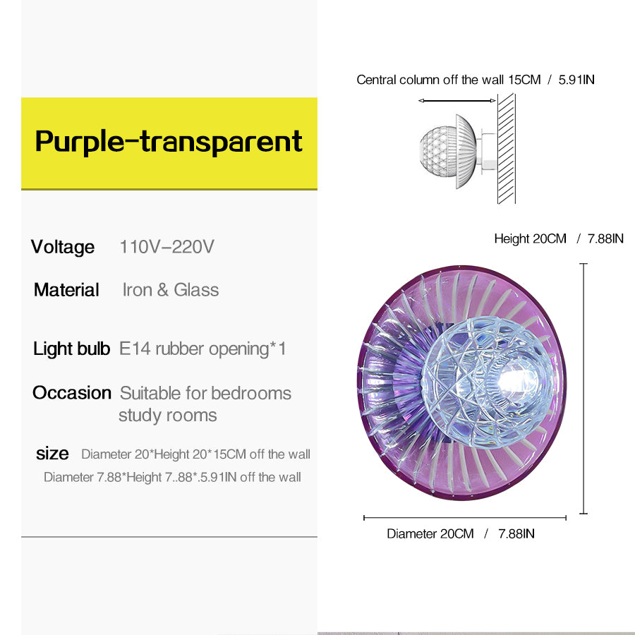 Modern Colorful Crystal Disc Wall Sconce – Luxury Art Glass Wall Light