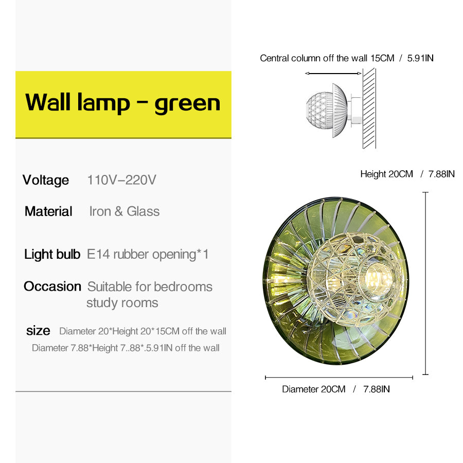 Modern Colorful Crystal Disc Wall Sconce – Luxury Art Glass Wall Light