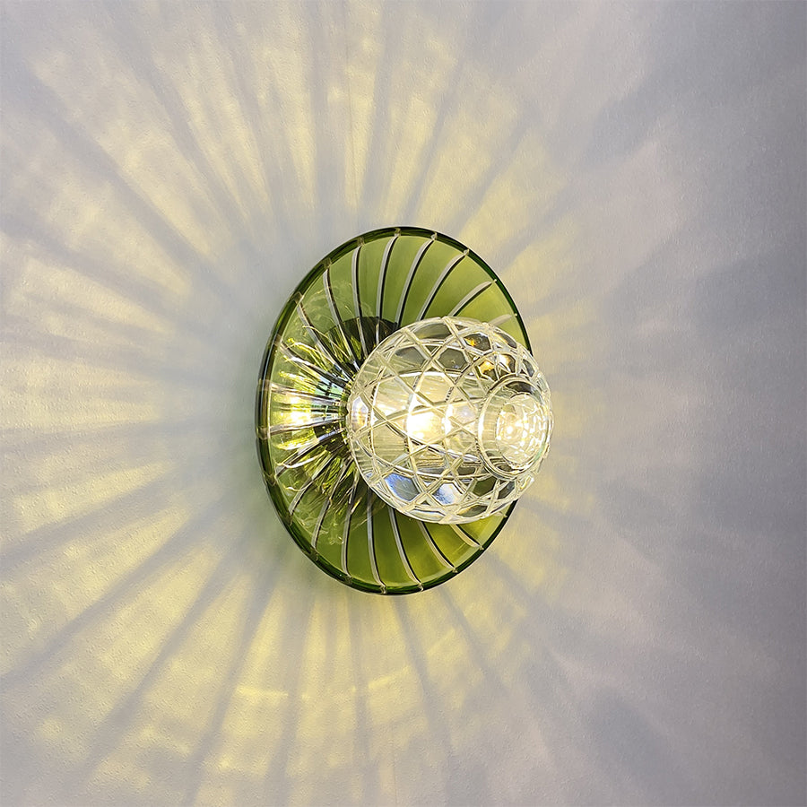 Modern Colorful Crystal Disc Wall Sconce – Luxury Art Glass Wall Light
