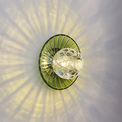 Modern Colorful Crystal Disc Wall Sconce – Luxury Art Glass Wall Light