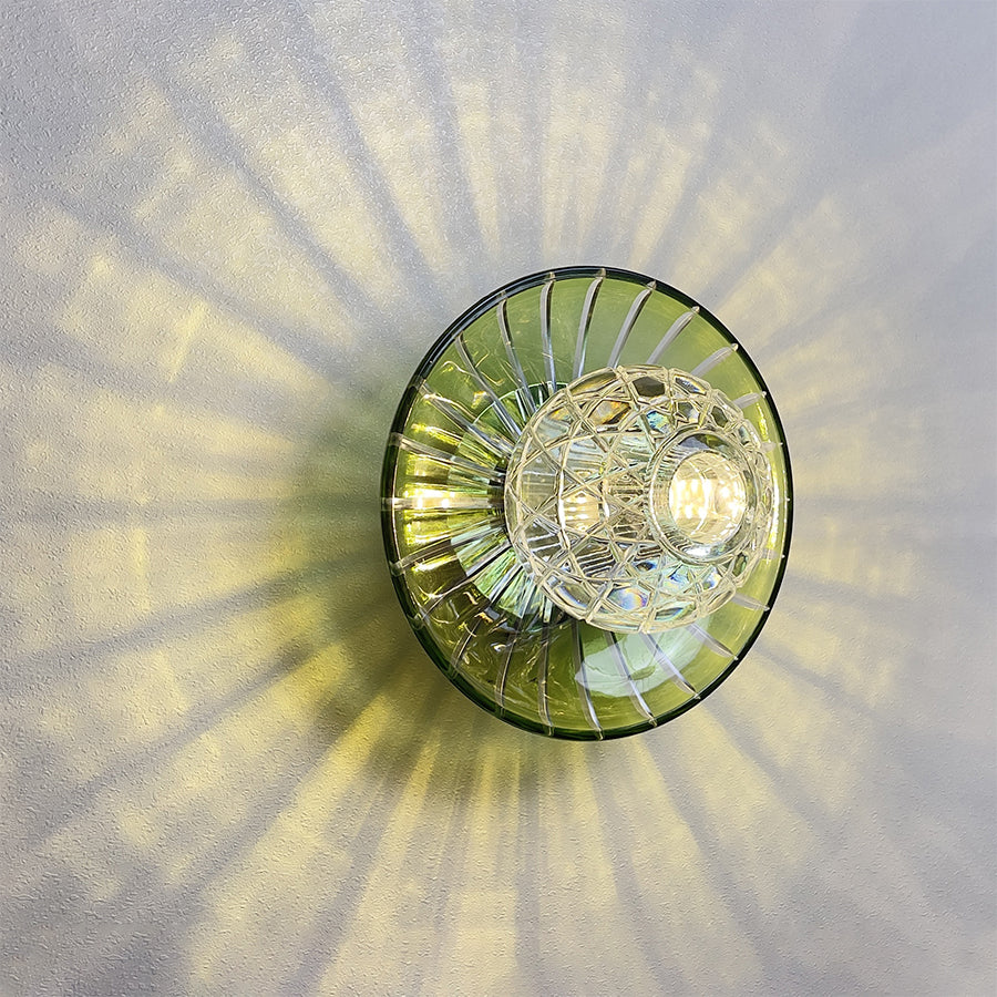 Modern Colorful Crystal Disc Wall Sconce – Luxury Art Glass Wall Light