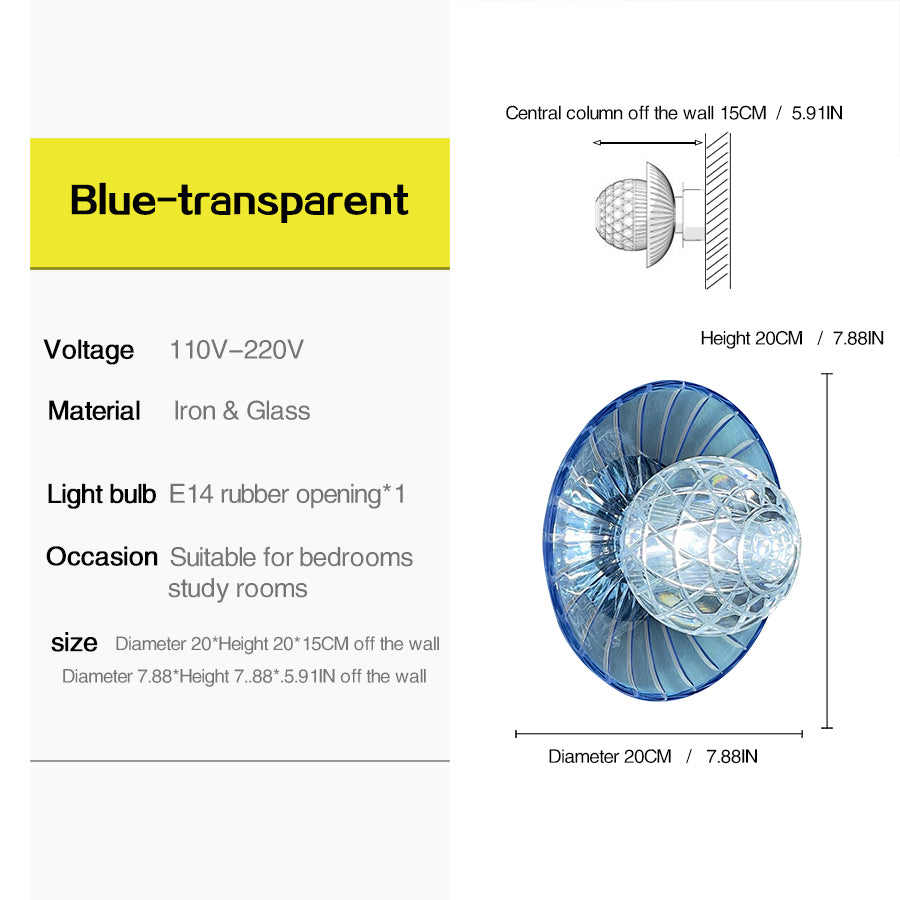 Modern Colorful Crystal Disc Wall Sconce – Luxury Art Glass Wall Light