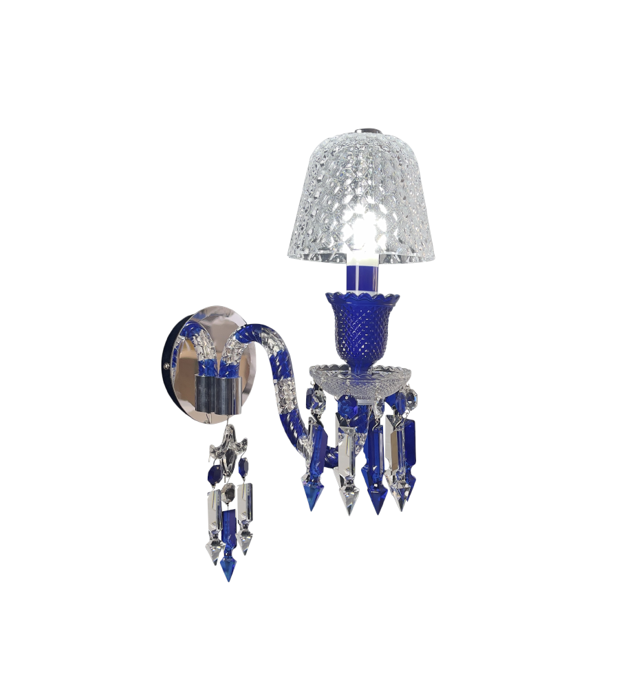 Luxury Blue Crystal Mesh Wall Sconce – 1-Light, 2-Light or 3-Light