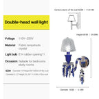 Luxury Blue Crystal Mesh Wall Sconce – 1-Light, 2-Light or 3-Light