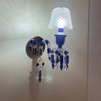 Luxury Blue Crystal Mesh Wall Sconce – 1-Light, 2-Light or 3-Light