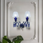 Luxury Blue Crystal Mesh Wall Sconce – 1-Light, 2-Light or 3-Light