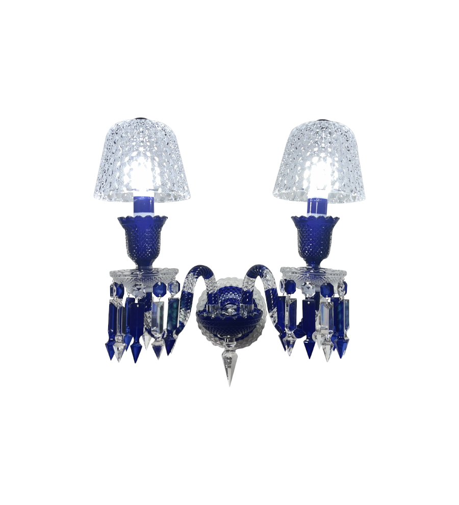 Luxury Blue Crystal Mesh Wall Sconce – 1-Light, 2-Light or 3-Light