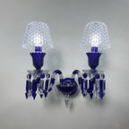 Luxury Blue Crystal Mesh Wall Sconce – 1-Light, 2-Light or 3-Light
