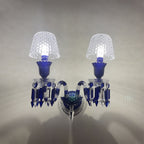 Luxury Blue Crystal Mesh Wall Sconce – 1-Light, 2-Light or 3-Light