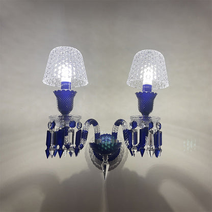 Luxury Blue Crystal Mesh Wall Sconce – 1-Light, 2-Light or 3-Light
