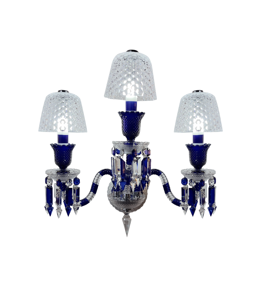 Luxury Blue Crystal Mesh Wall Sconce – 1-Light, 2-Light or 3-Light