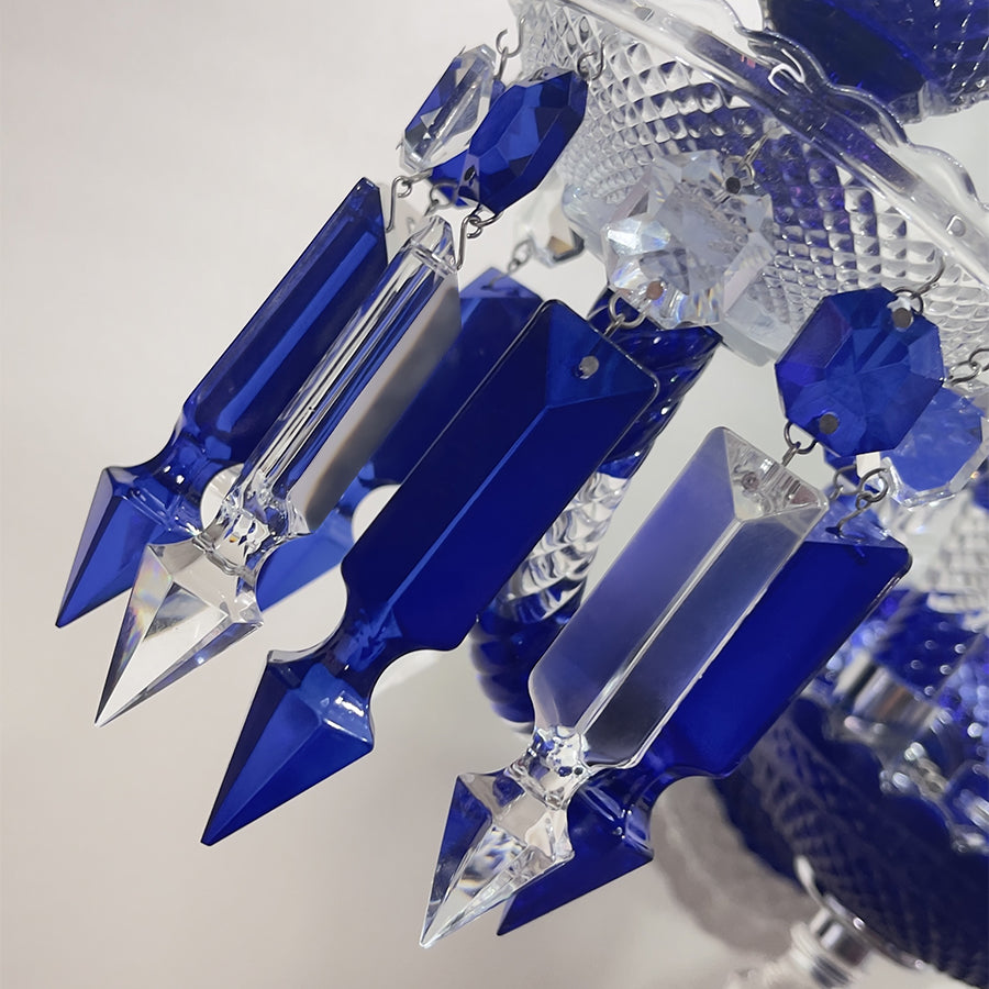 Luxury Blue Crystal Mesh Wall Sconce – 1-Light, 2-Light or 3-Light