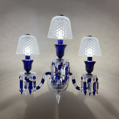 Luxury Blue Crystal Mesh Wall Sconce – 1-Light, 2-Light or 3-Light