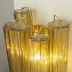 Mid-Century Amber Murano Glass Tube Wall Sconce – Italian Vintage Wall Light