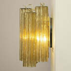 Mid-Century Amber Murano Glass Tube Wall Sconce – Italian Vintage Wall Light