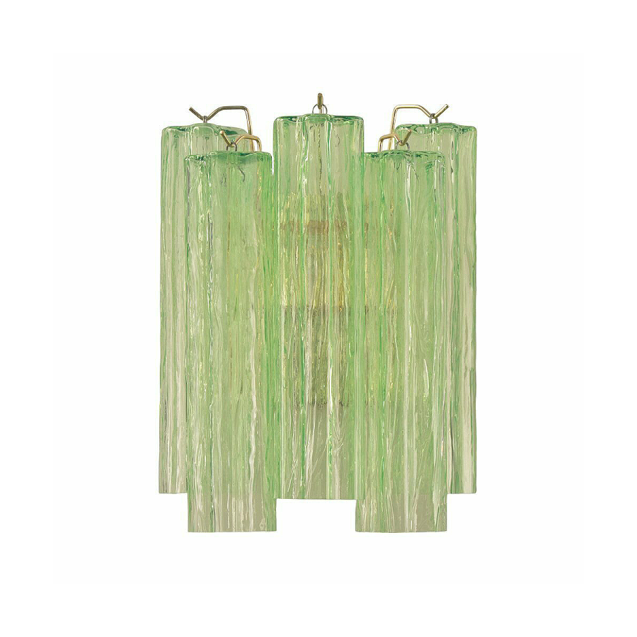 Mid-Century Amber Murano Glass Tube Wall Sconce – Italian Vintage Wall Light