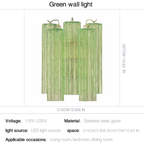 Mid-Century Amber Murano Glass Tube Wall Sconce – Italian Vintage Wall Light