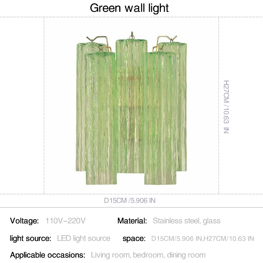 Mid-Century Amber Murano Glass Tube Wall Sconce – Italian Vintage Wall Light