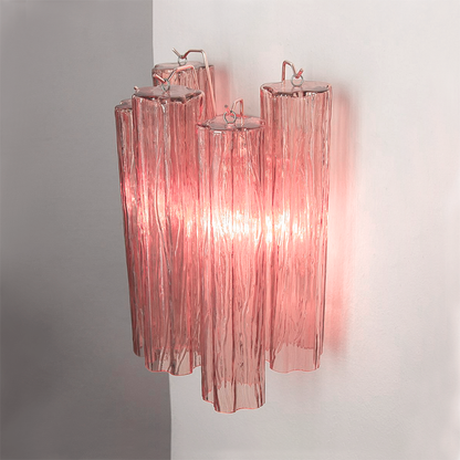 Mid-Century Amber Murano Glass Tube Wall Sconce – Italian Vintage Wall Light